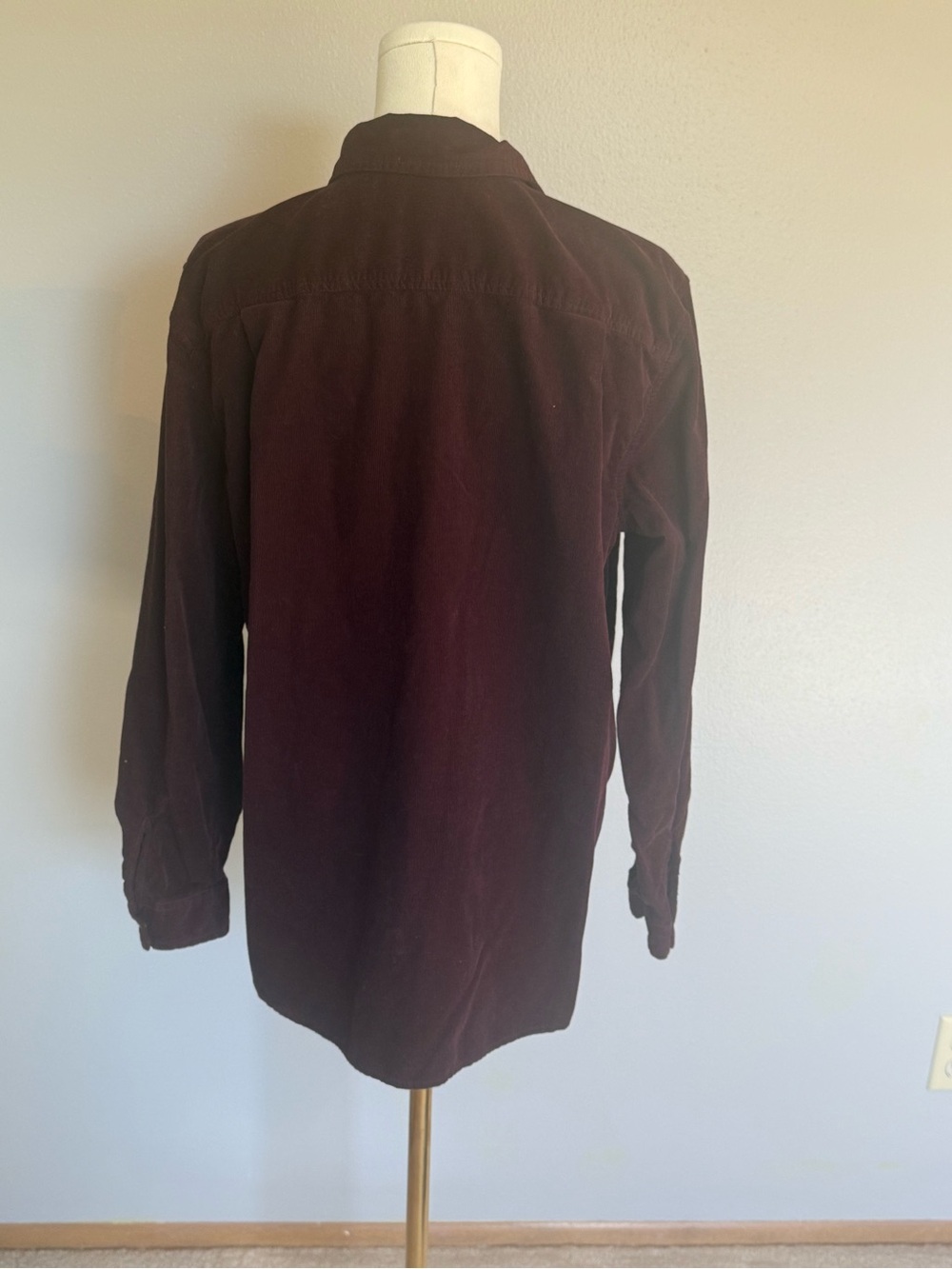LOFT Deep Plum Corduroy Button Down Shirt 100% Cotton Size Medium - Picture 5 of 8